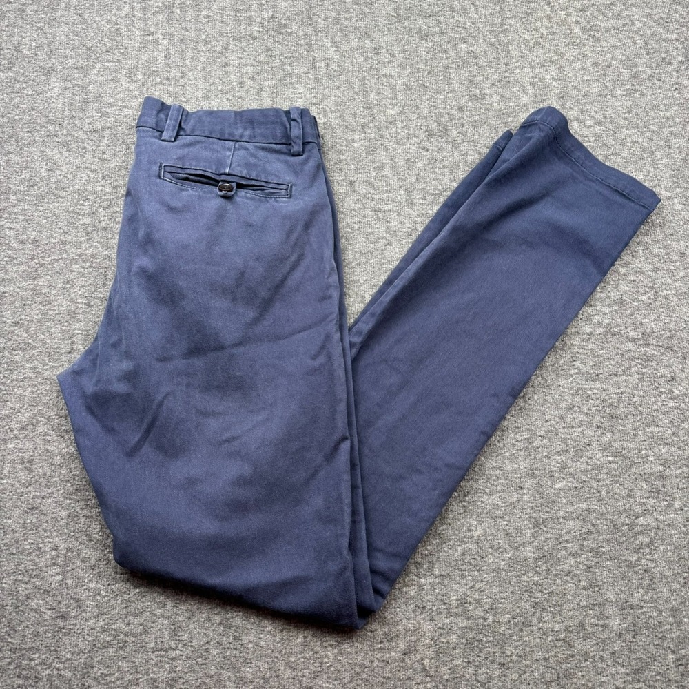 Gustin Slim Fit Straight Leg Button Fly Pants Mens 32x33 Flat Front Washed Blue